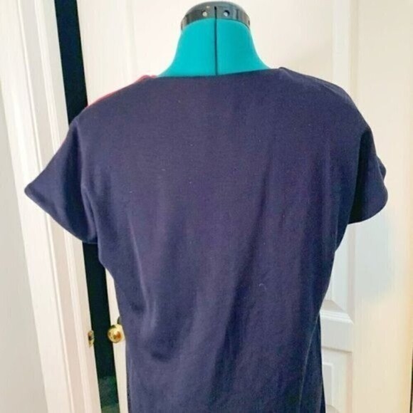 Misook Color Block Short Sleeve Sheath Dolman Casual Career Stretch Knit Dress - Picture 8 of 11